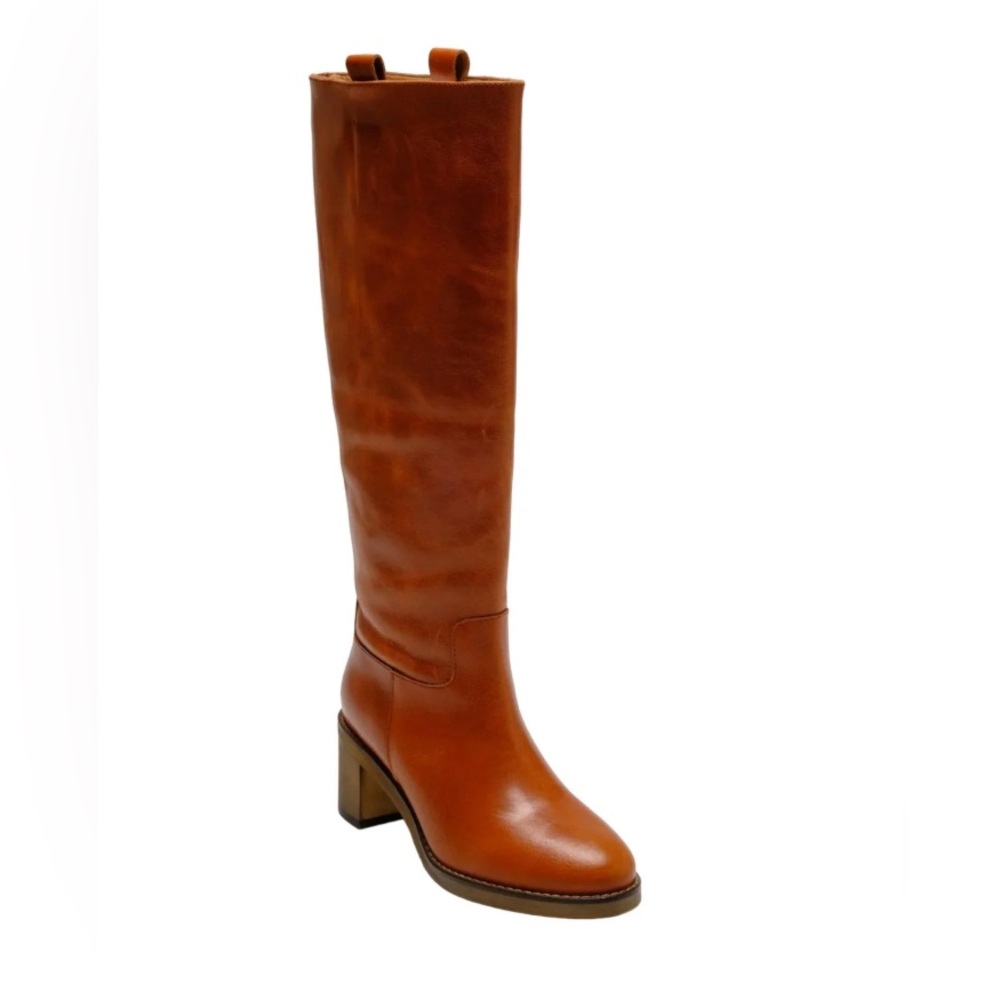 New Free People Tabby Tall Boots Size 6.5 37 MSRP $278 Tuscan Tan Brown Leather